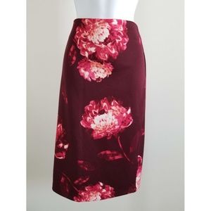 New York & Company Stretch Wine Pencil Skirt